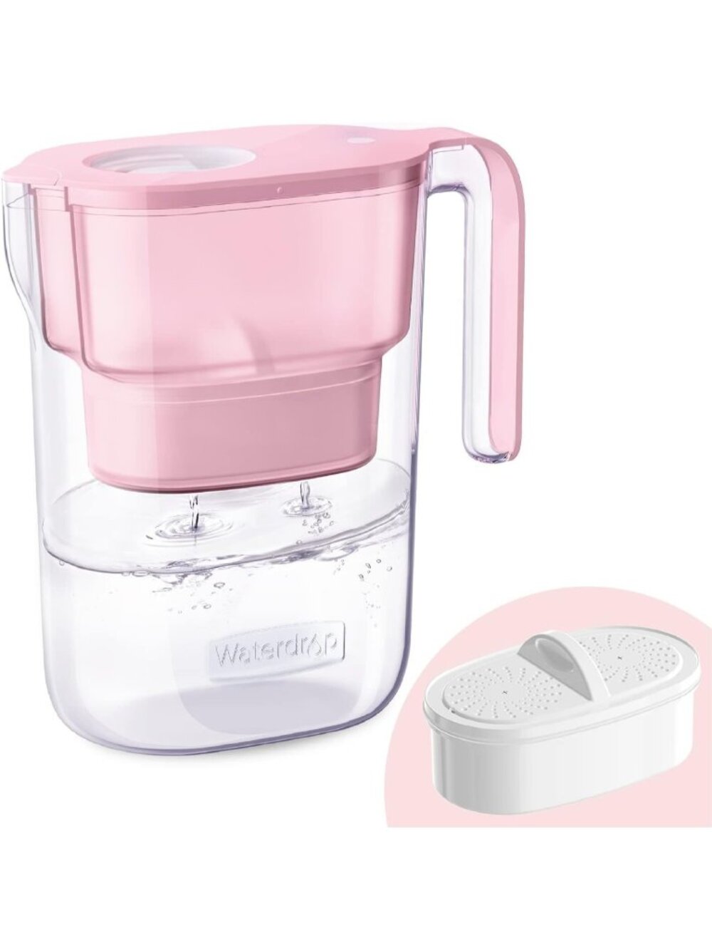 Waterdrop 200 Gallon Long Life Elfin 5 Cup Water Filter Pitcher 1 Filter Pink